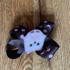 Owl Embroidered Bow Handmade